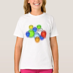 T-shirt - Coloured Bubbles with Name