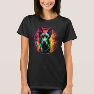 T-shirt Colourful Belgian Malinois Dog Dad Mom Graffity