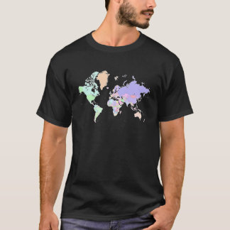 T-shirt Colourful map of the world countries  internationa