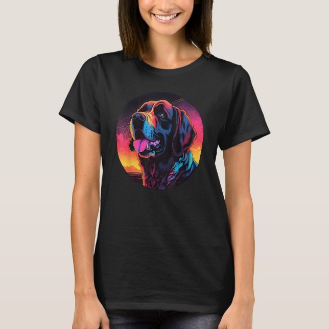 T-shirt Colourful Saint Bernard Dog Dad Mom Graffity (Devant)