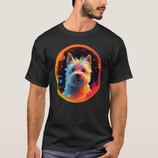 T-shirt Colourful West Highland White Terrier Dog Dad Mom 