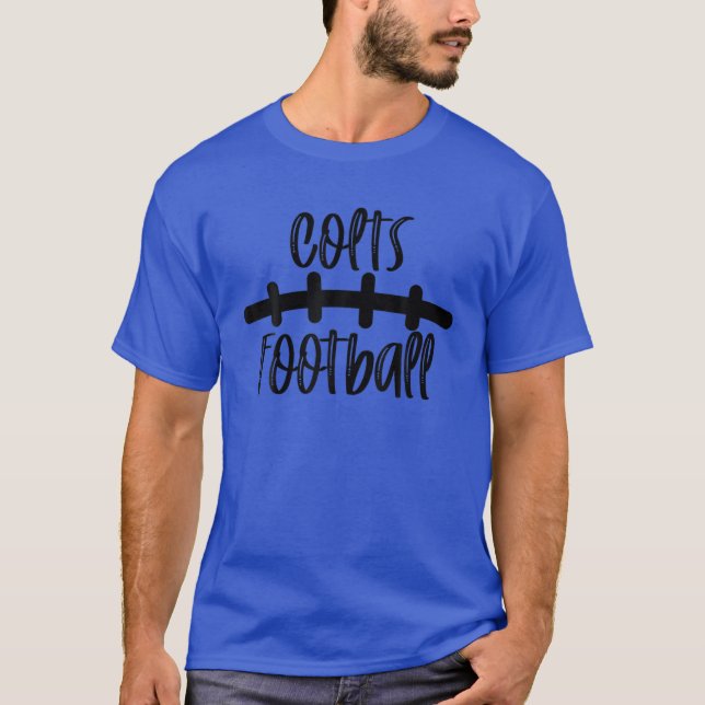 T-shirt Colts Football École Esprit Équipe Mascotte Jeu Nu (Devant)