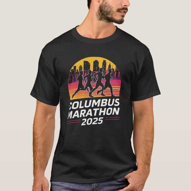 T-shirt Columbus Marathon 2025 silhouette (Devant)