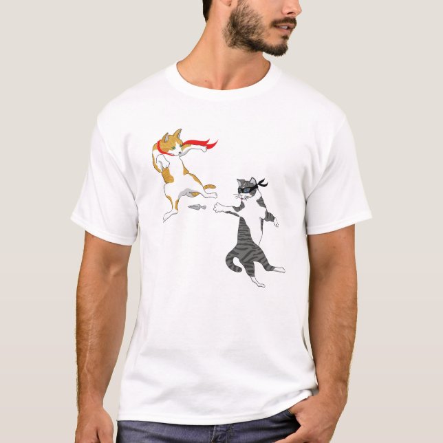 T-shirt Combat de chats (Devant)