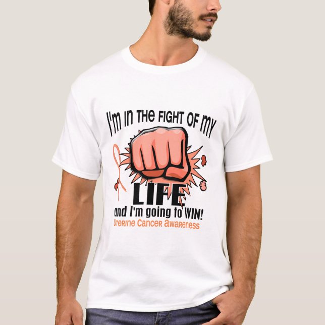 T-shirt Combat de mon Cancer utérin de la vie 2 (Devant)