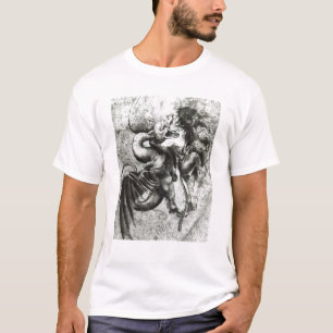 T-shirt Combat entre un dragon et un lion