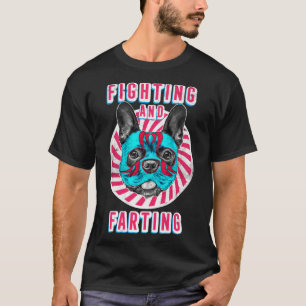 T-shirt Combat et Farting Lucha Libre Frenchie Chien Hum