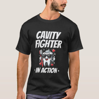 T-shirt Combattant de caries en action dentaire dents doct