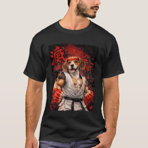 T-shirt Combattant de chien basset karaté