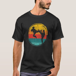 T-shirt Combattant de karaté rétro Karateka Combat Autodéf