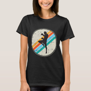 T-shirt Combattant de kickboxing Silhouette Rétro Cadeaux 