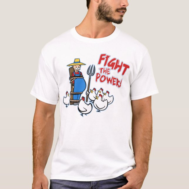 T-shirt Combattez la puissance avec des poulets ! (Devant)