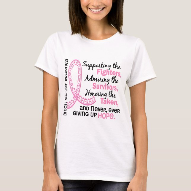 T-shirt Combattez les survivants pris 4 Cancer du sein (Devant)