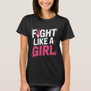 T-shirt Combattre Comme Une Fille Sensibilisation au cance