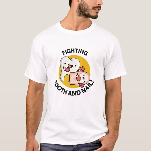 T-shirt Combattre Des Puns De Boxe Drôle Pour Les Dents Et (Devant)