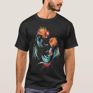 T-shirt Combattre le coq Art poulet chinois Zodiac Pride