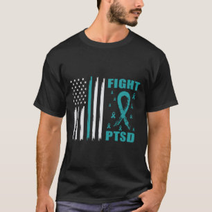 T-shirt Combattre Le Ruban Turquoise Ptsd Et Son Indicateu