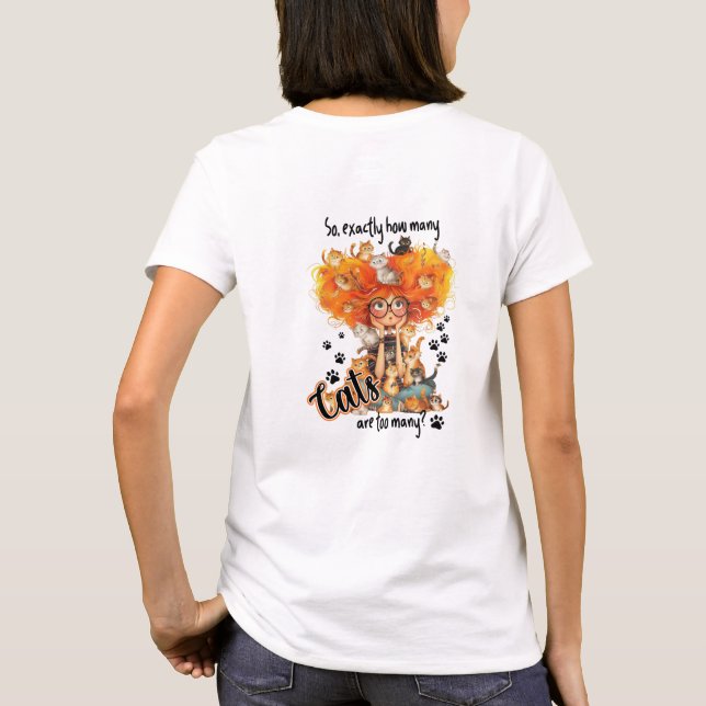 T-shirt Combien de chats sont trop amoureux de les chats (Dos)