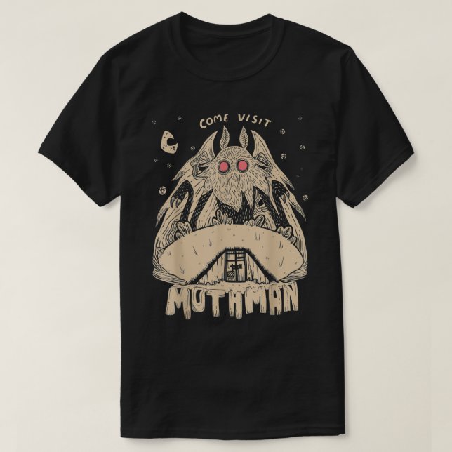 T-shirt Come Visit Mothman  (Design devant)