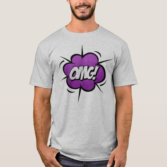 T-shirt Comic Book Art OMG Exclamation (Devant)