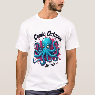 T-shirt Comic Octopus : Attitude amusante et ironique de l