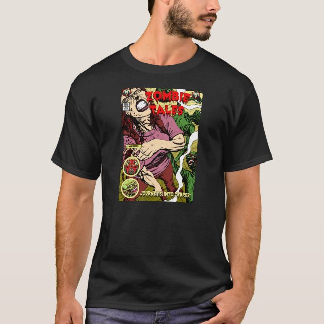 T-shirt comique de contes de zombi (Devant)