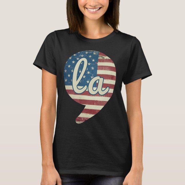 T-shirt Comma La Kamala Harris Flag américain Comma + La (Devant)