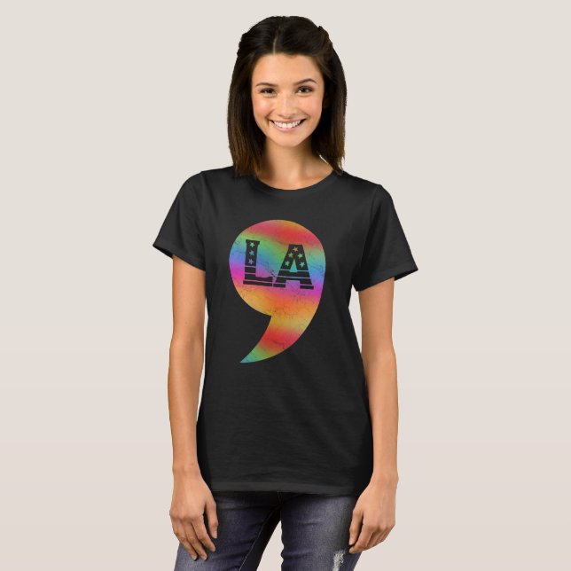 T-shirt "comma-la" Kamala Harris pour le président 2024 (Devant entier)