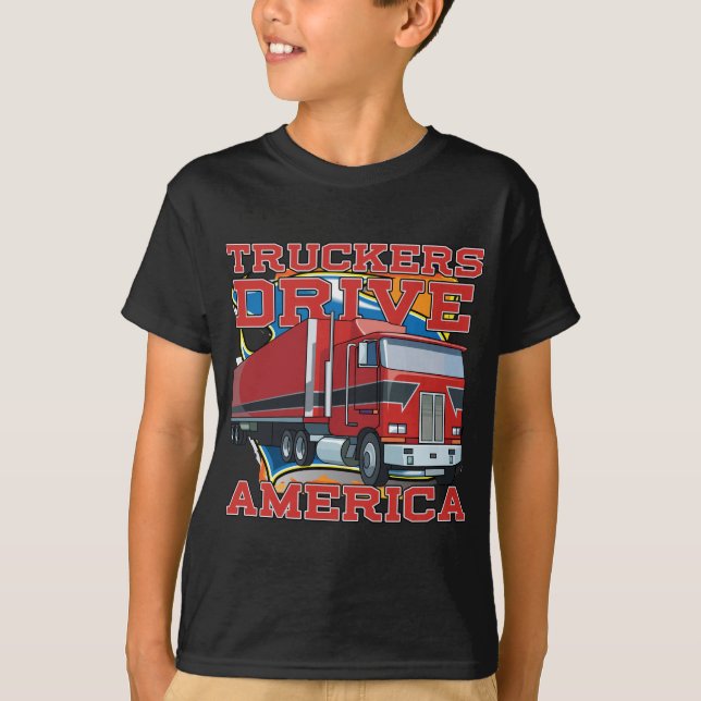T-shirt Commande Amérique de camionneurs (Devant)