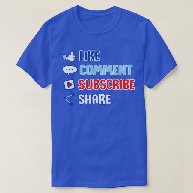 T-shirt Comme Commentaire Abonnez Vlogger Streamer Influen (Design devant)