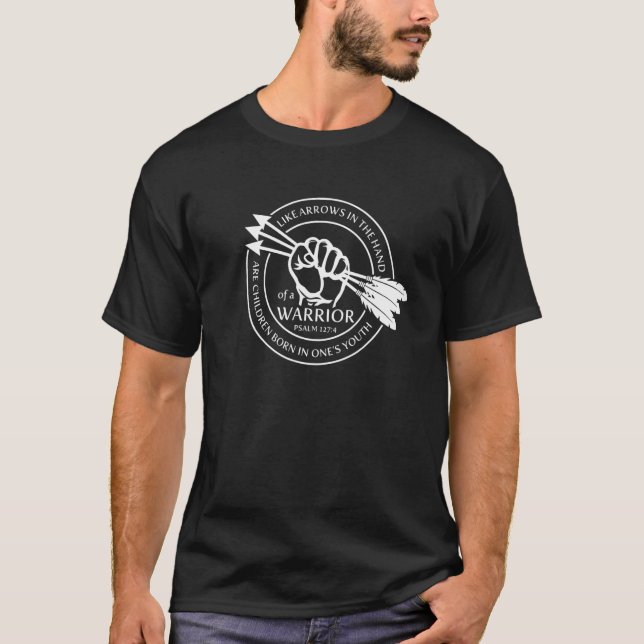 T-shirt Comme Des Flèches Dans La Main D'Un Guerrier Jésus (Devant)