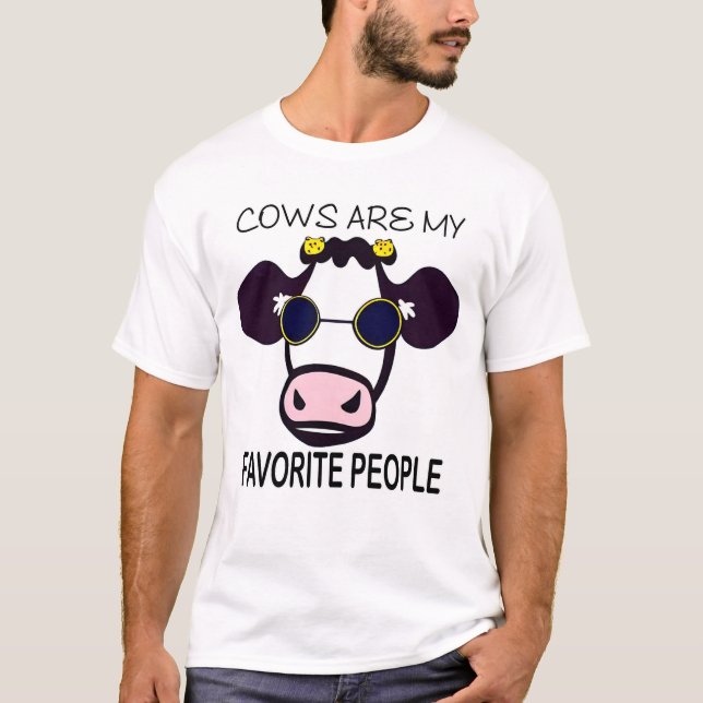 T-shirt Comme les vaches plus que les gens (Devant)