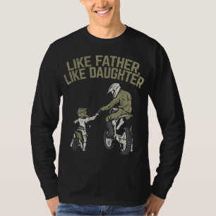 T-shirt Comme Père Fille Vélo Chemin Cute Matching Motoc