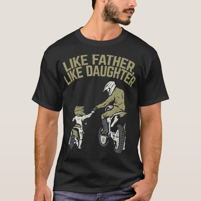 T-shirt Comme Père Fille Vélo Chemin Joli Matching (Devant)