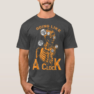 T-shirt Comme une horloge, Human Skeleton Steampunk