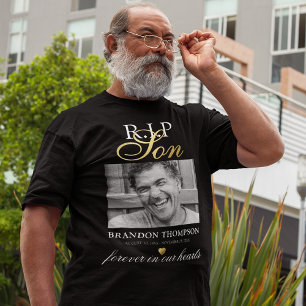 T-Shirt commémoratif « R.I.P Fils » avec photo
