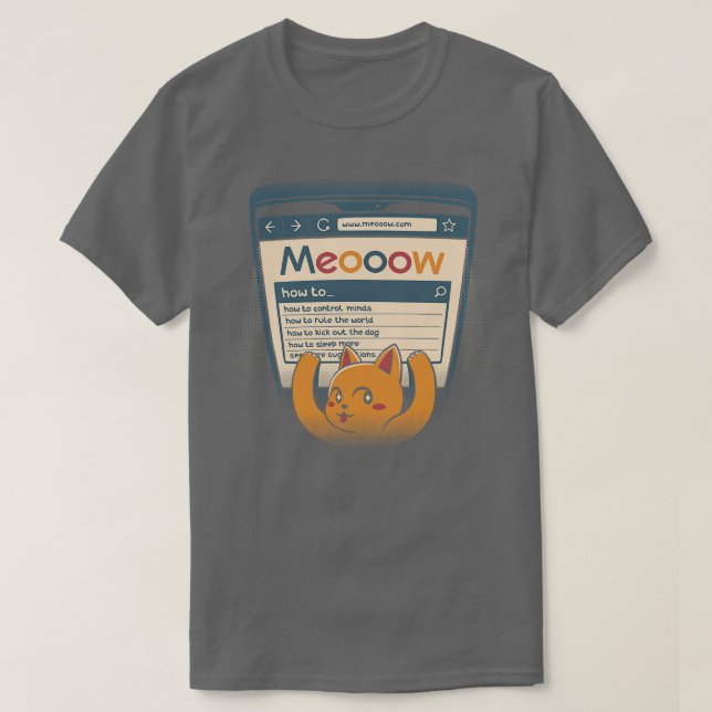 T-shirt Comment diriger le monde Chat à l'aide d'un ordina (Design devant)