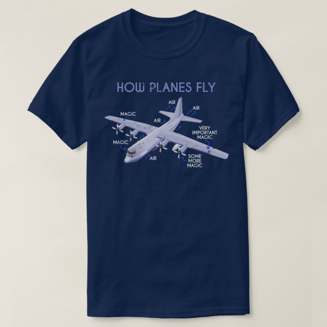 T-shirt Comment les avions volent amusant pilote (Design devant)