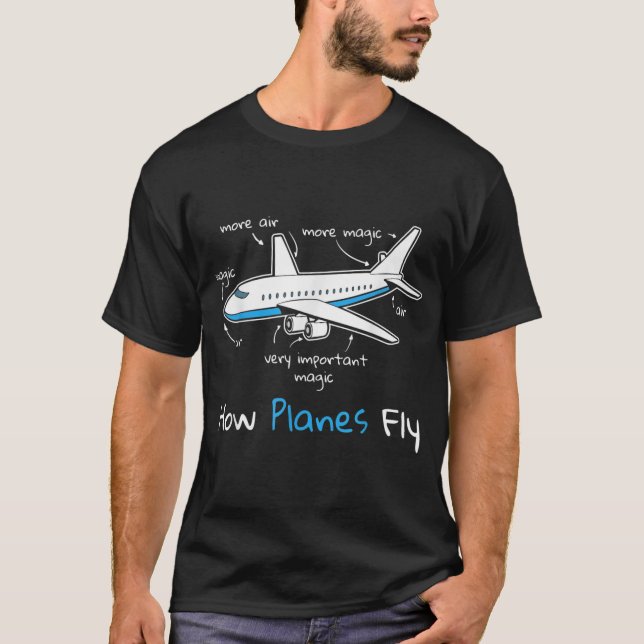 T-shirt Comment les avions volent la conception d'ingénier (Devant)