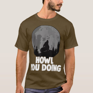 T-shirt Comment tu fais Corgi Howling Lune Femmes Doggy Lu