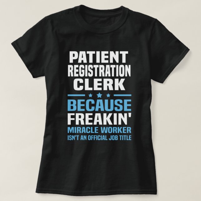 T-shirt Commis à l'inscription des patients (Design devant)