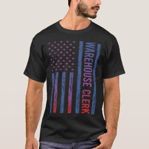 T-shirt Commis de l'entrepôt du drapeau des États-Unis
