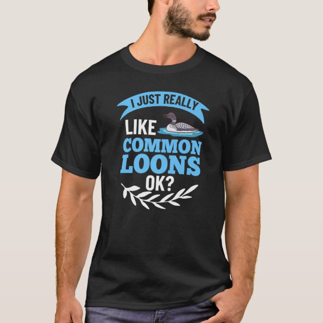 T-shirt Common Loon Bird Ducks  Cute (Devant)