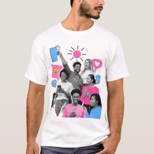 T-shirt Communication sur les médias sociaux et gens heure