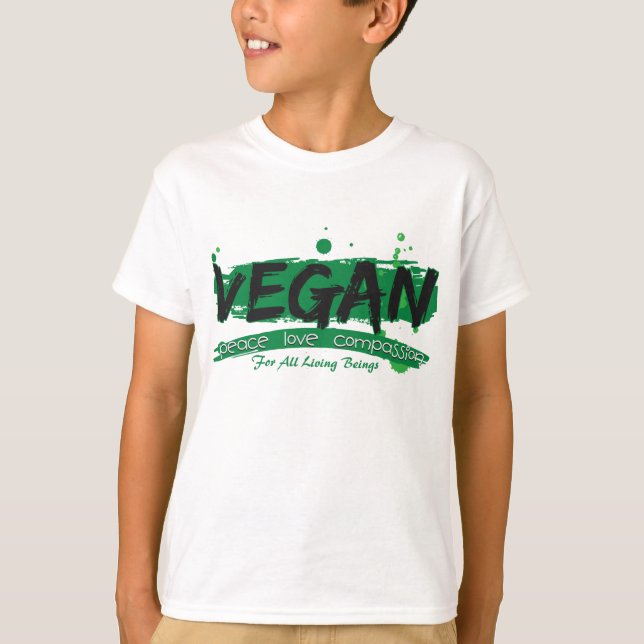 T-shirt Compassion végétalienne d'amour de paix (Devant)