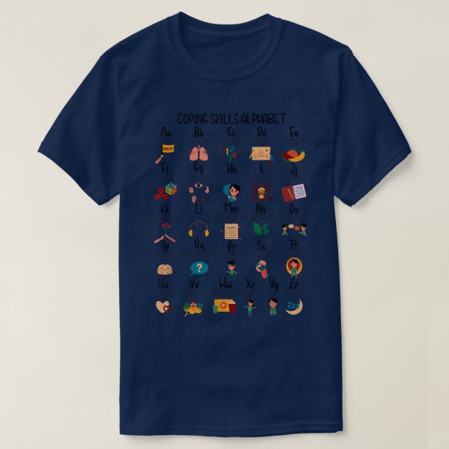 T-shirt Compétences d'adaptation Alphabet Éducation spécia (Design devant)