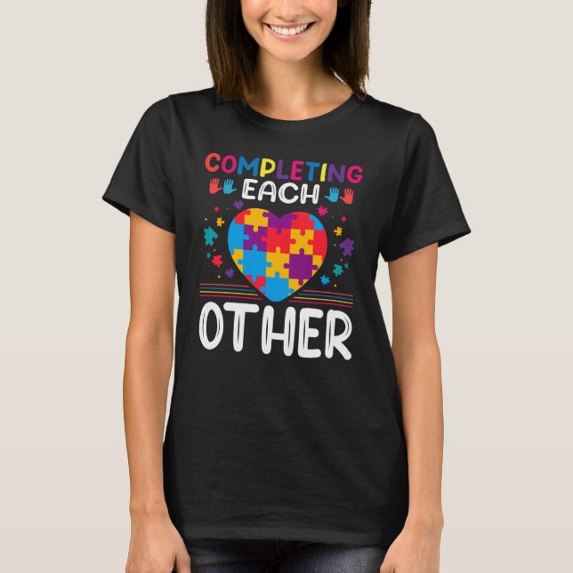 T-shirt Completing Each Others  Autism Awareness Support A (Devant)