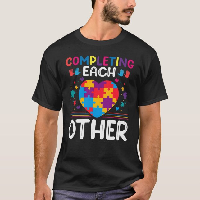 T-shirt Completing Each Others  Autism Awareness Support A (Devant)