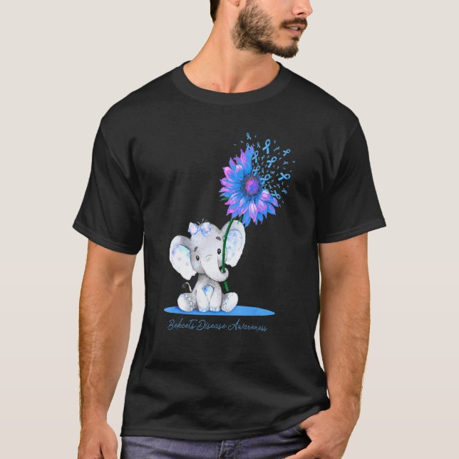 T-shirt Comportements Maladie Sensibilisation Cute Elephan (Devant)