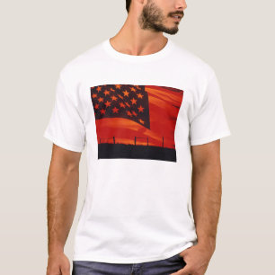 T-shirt Composé de Digitals du drapeau américain